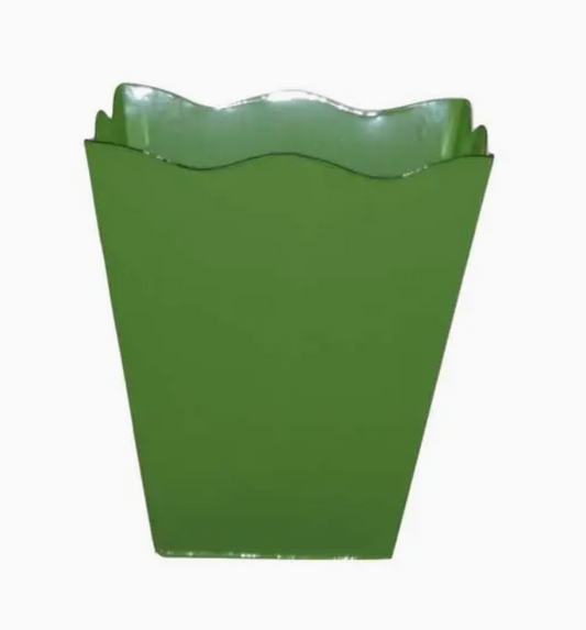 Lime Green Metal Trash Basket