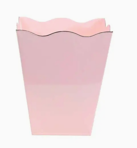 Petal Pink Metal Trash Basket