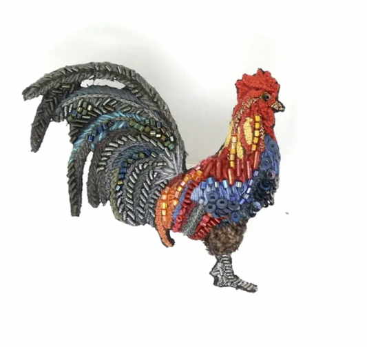 Farm Rooster Brooch Pin