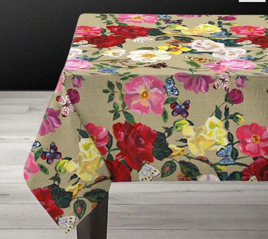 Roses and Butterflies Tablecloth