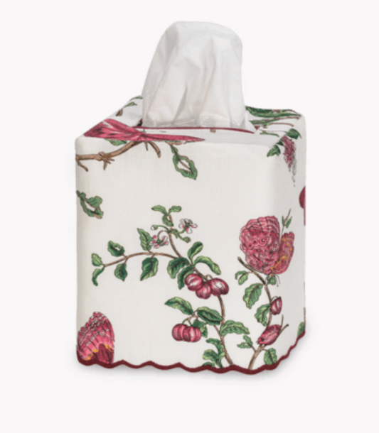 Baudin Butterfly Tissue Cover - Ruby Linen