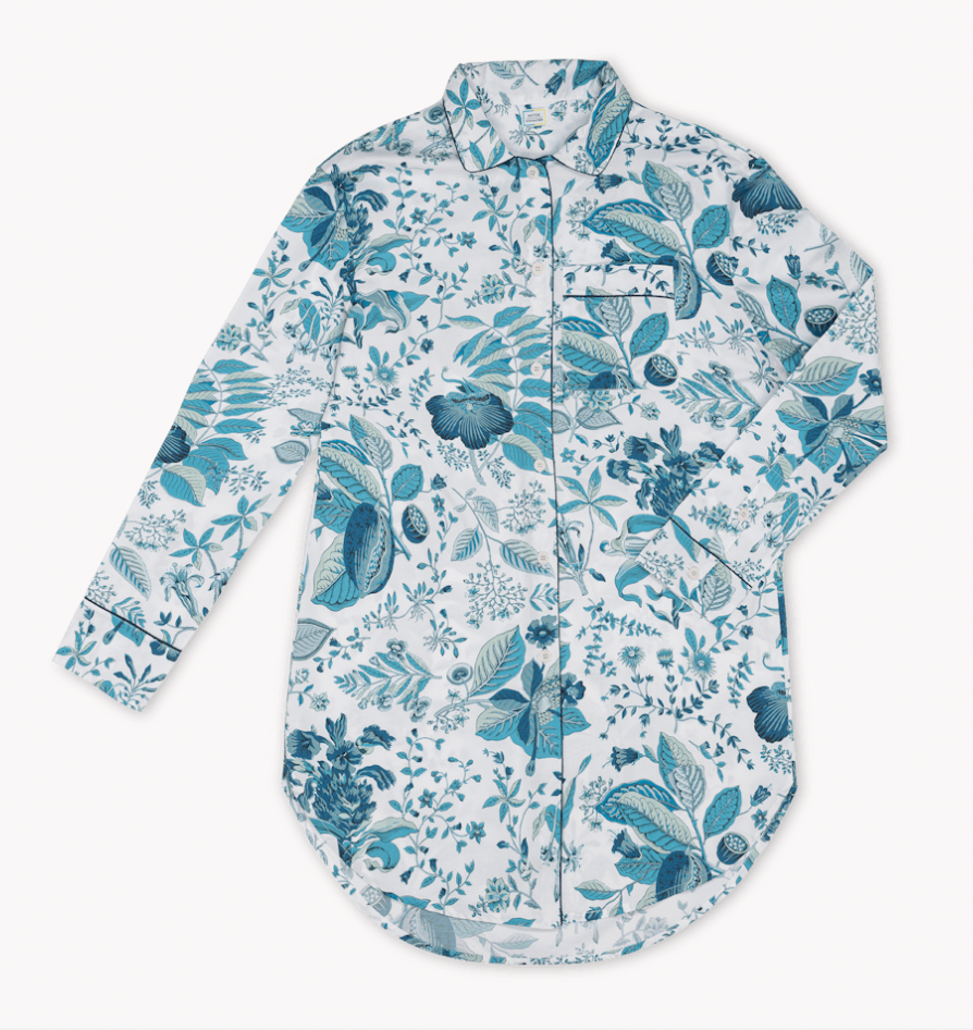 Luca Prussian Blue Pomegranate Sleep Shirt