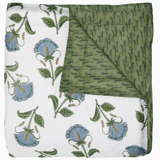 John Robshaw Farah Light Indigo Quilt