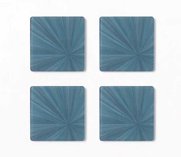Soleil Coasters in Ocean Blue
