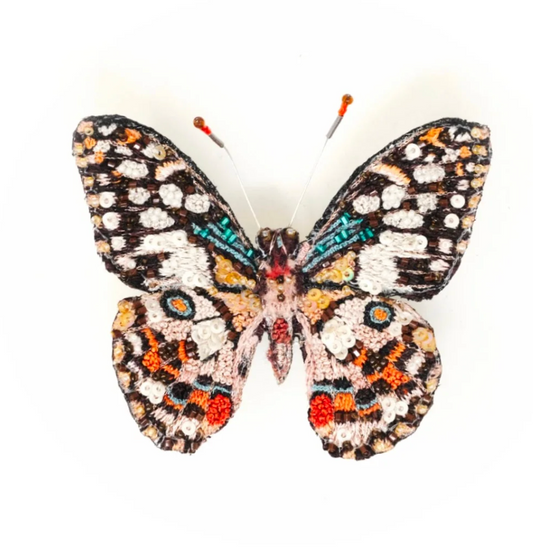 Lime Swallowtail Butterfly Brooch Pin