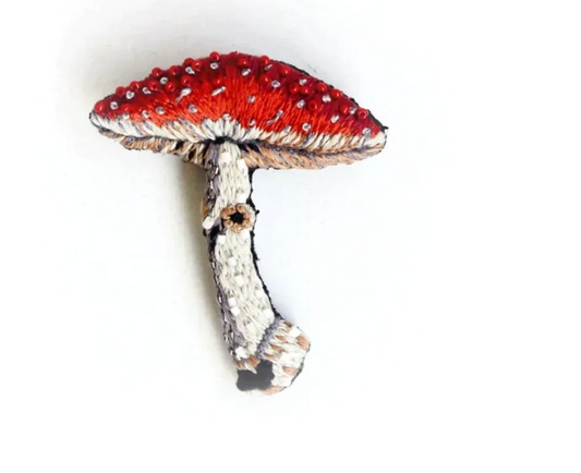 Fly Amanita Mushroom Brooch Pin