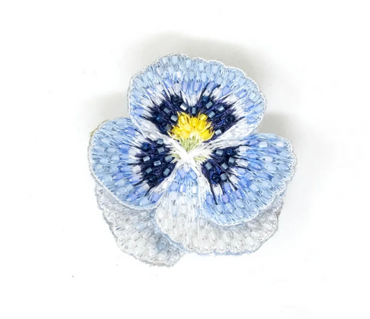 Blue Pansy Brooch Pin