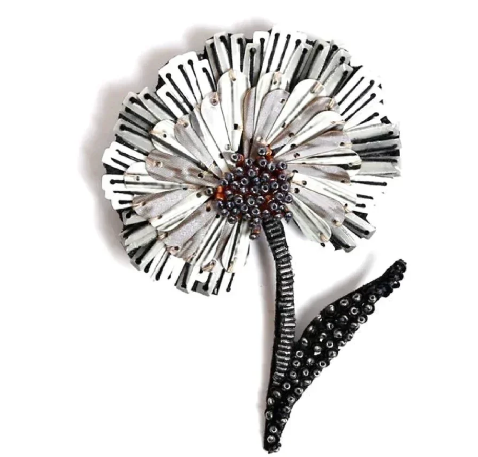 Ruffle Flower Brooch Pin