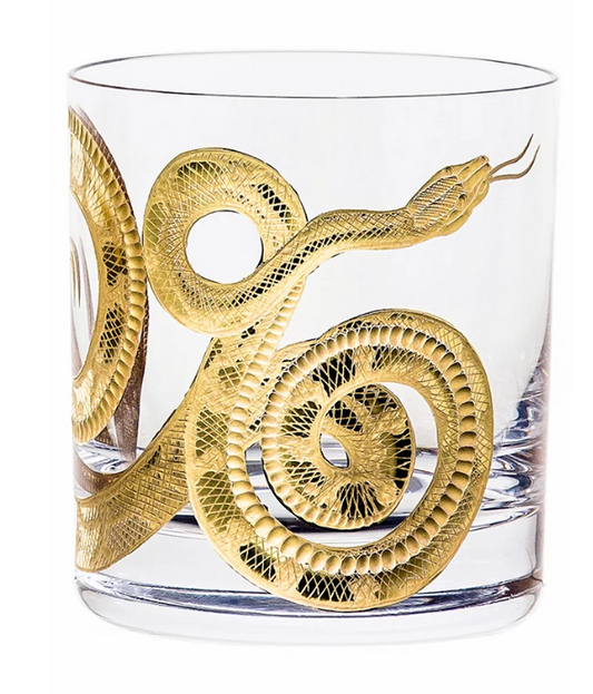 Artel 24K SNake DOuble Old Fashioned GLass