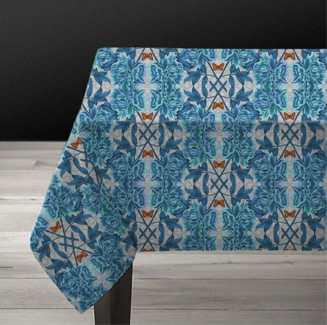 Blue Tree Peony Tablecloth
