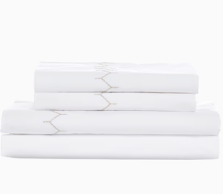 Stitched Sand Organic Sheet Set