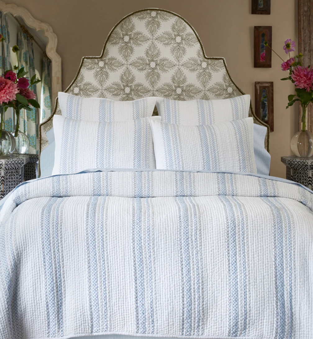 John Robshaw Rimi Light Indigo Organic Quilt