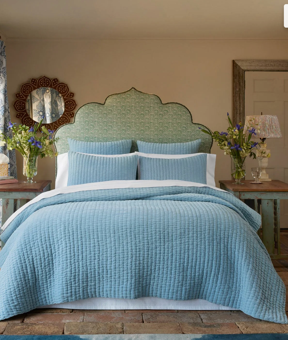 John Robshaw Velvet Light Indigo Quilt