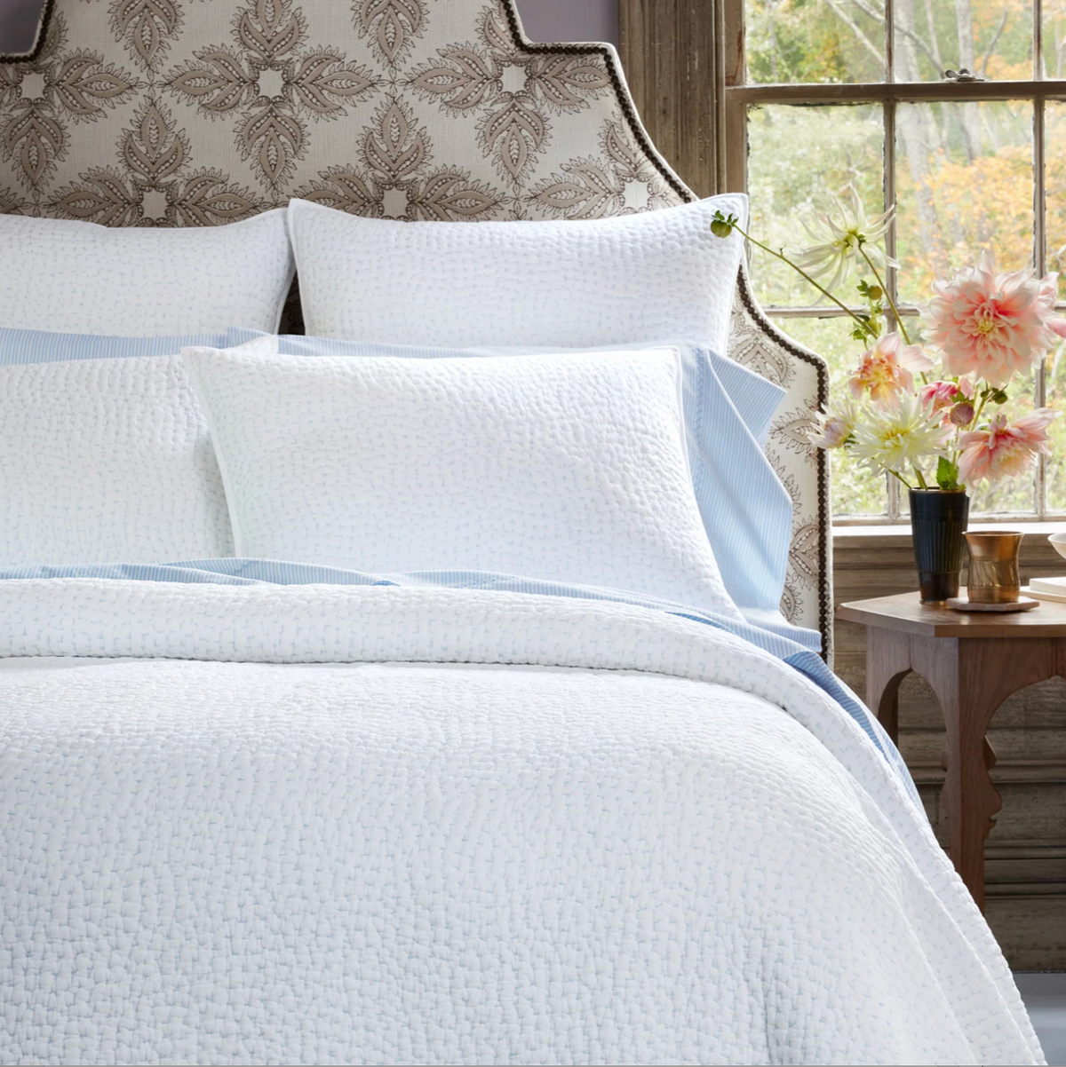 John Robshaw Organic Hand Stitched Mist Quilt