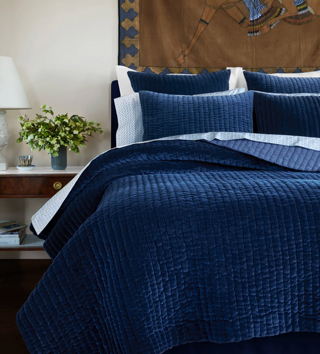 John Robshaw Velvet Indigo Sham