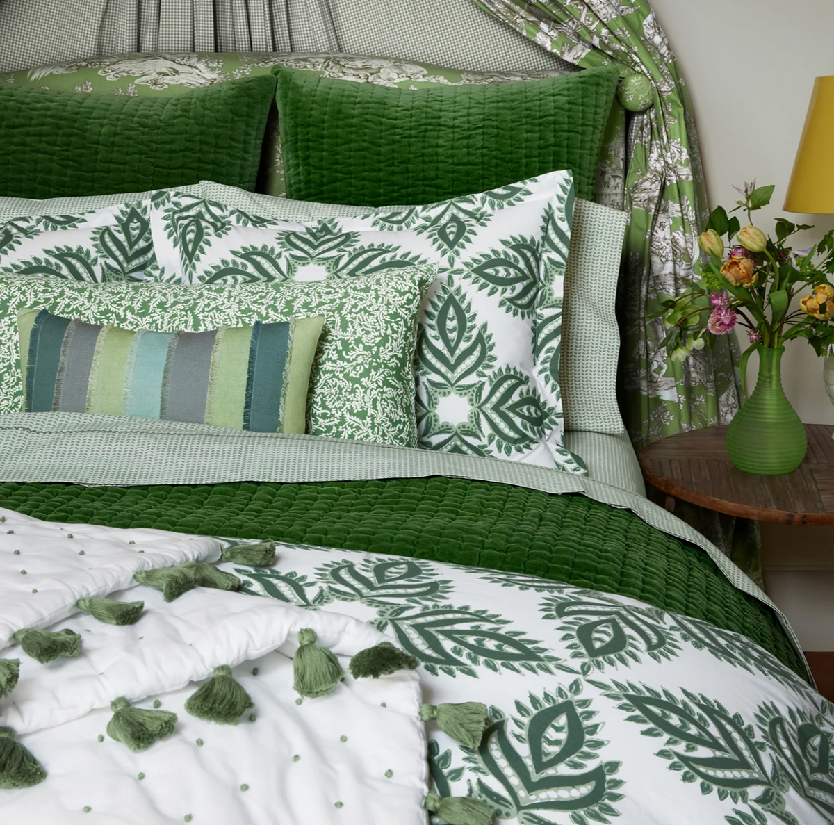 John Robshaw Velvet Moss Quilt