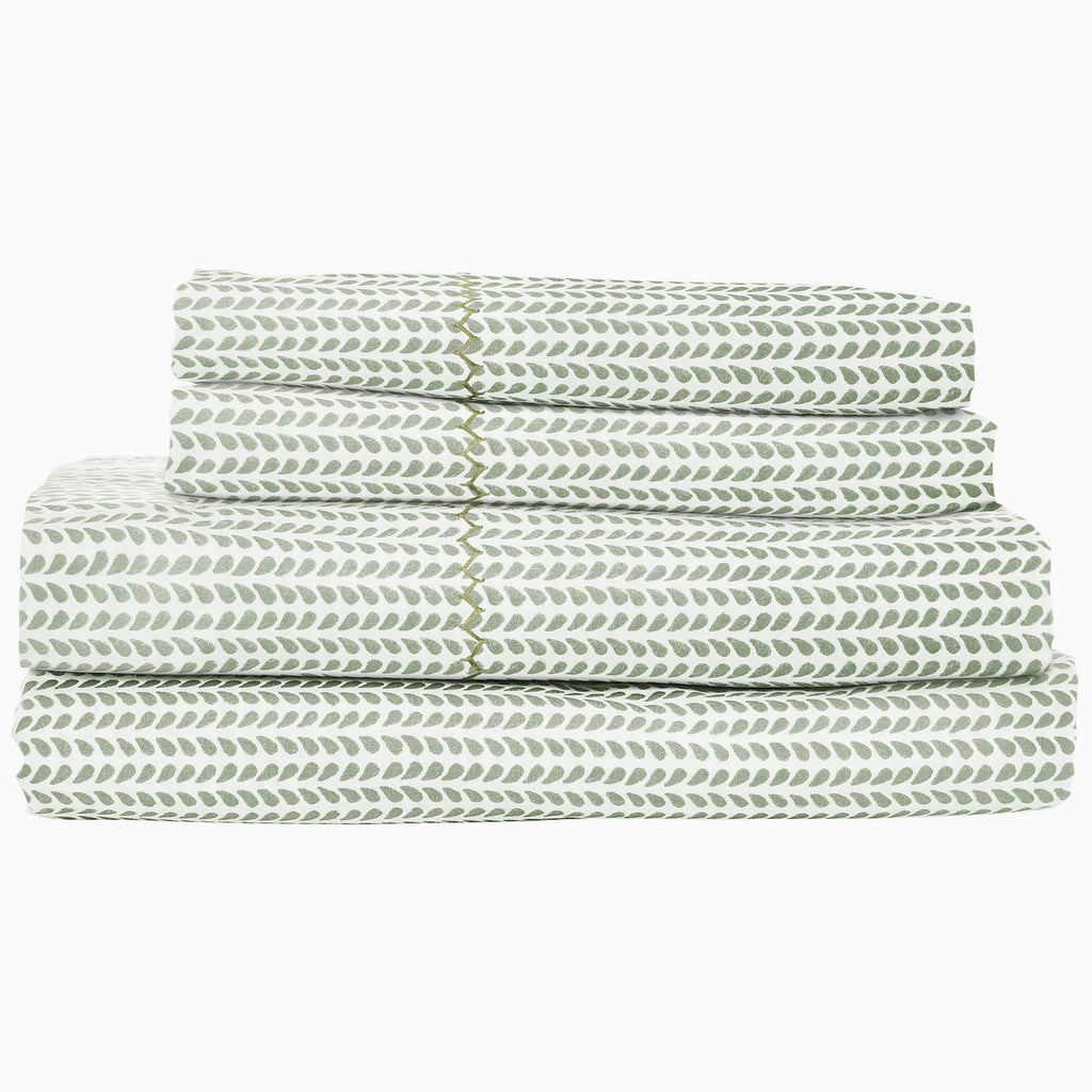 Cinde Organic Sheet Set in Sage by John Robshaw