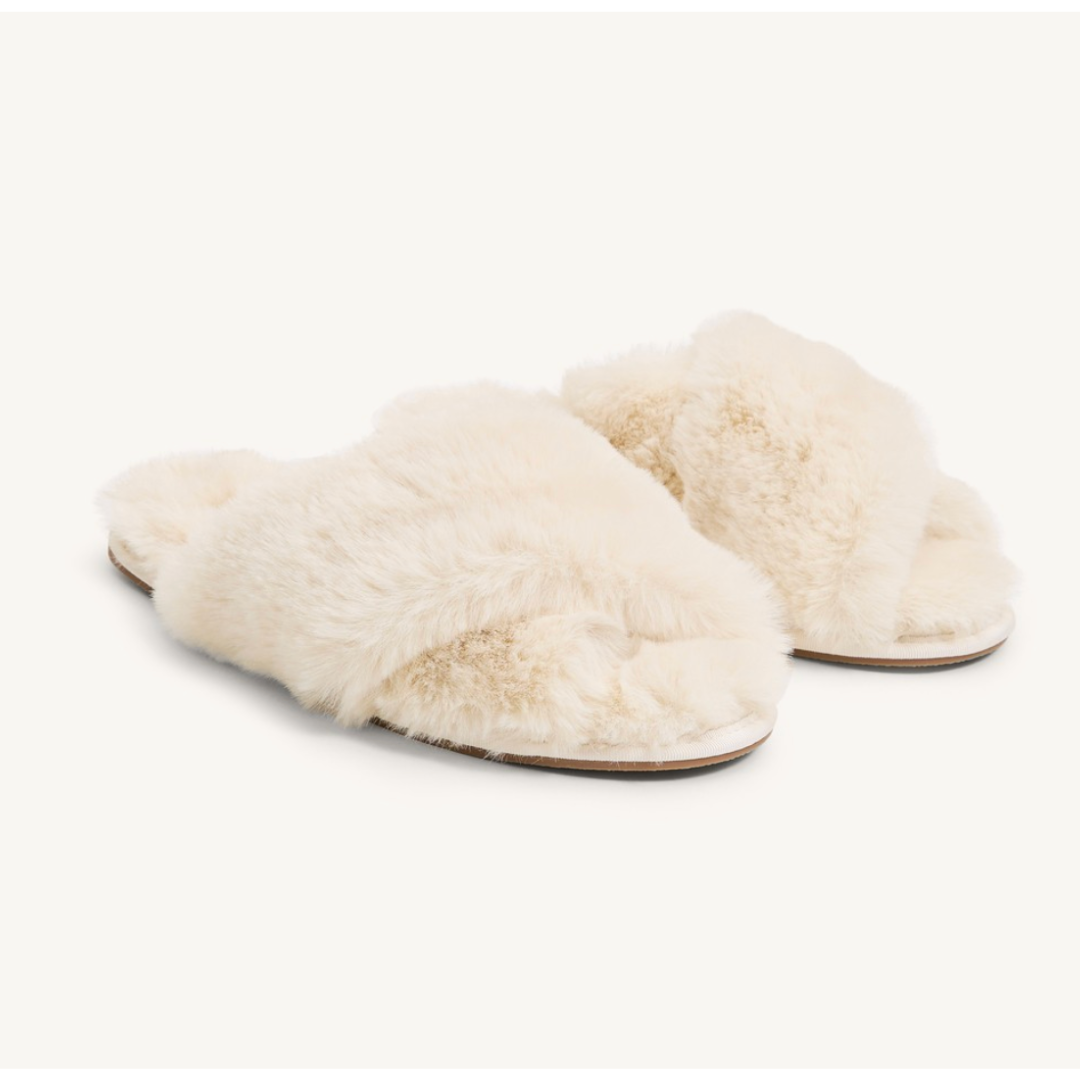 Laurence Tevernier Faux Fur Slippers