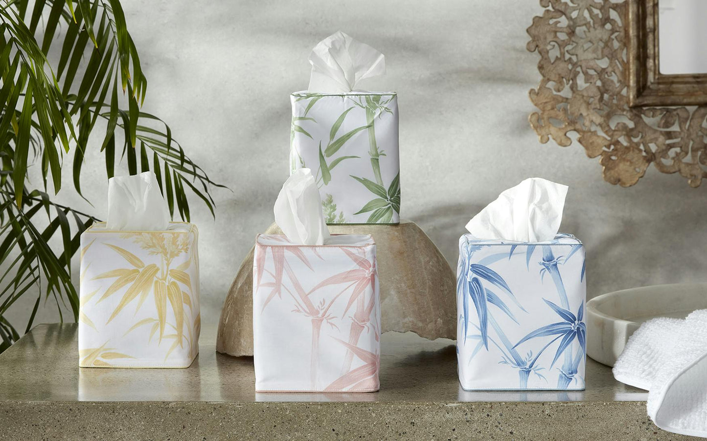 Dominique Tissue Box Cover Palm