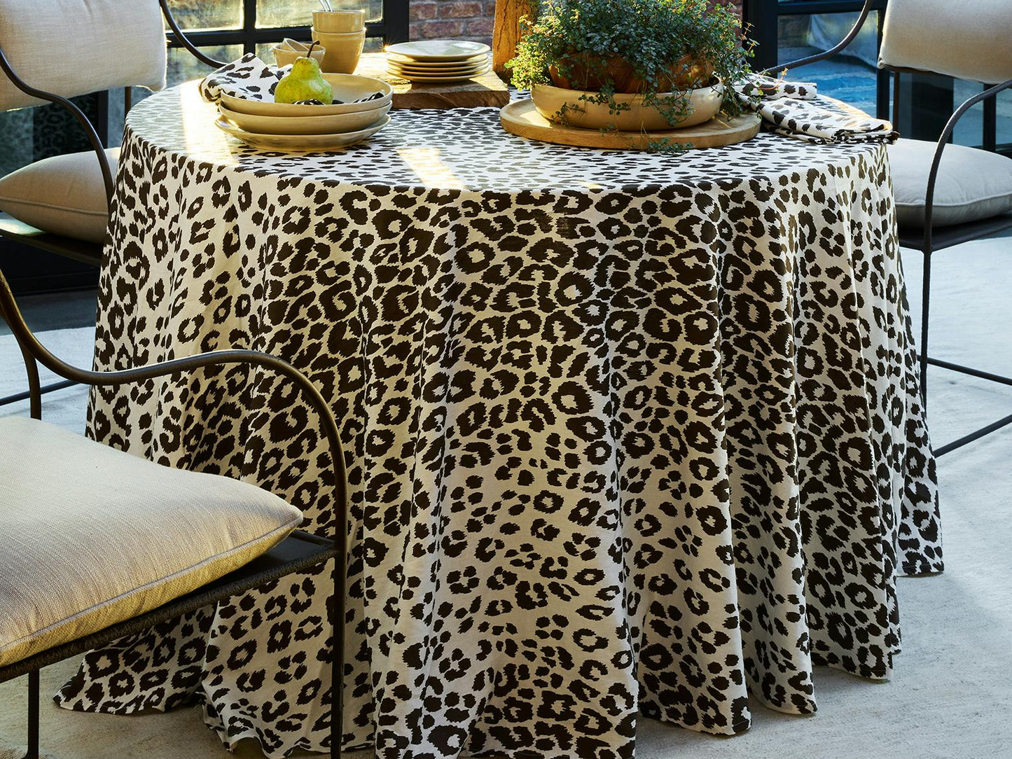 Iconic Leopard Napkin Set of 4 Sky