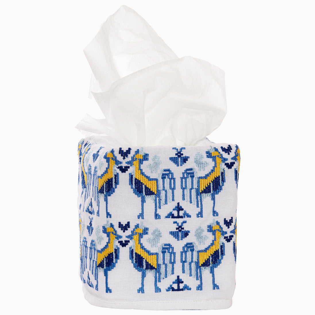 John Robshaw Usha Indigo Tissue Box Cover