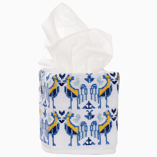 John Robshaw Usha Indigo Tissue Box Cover