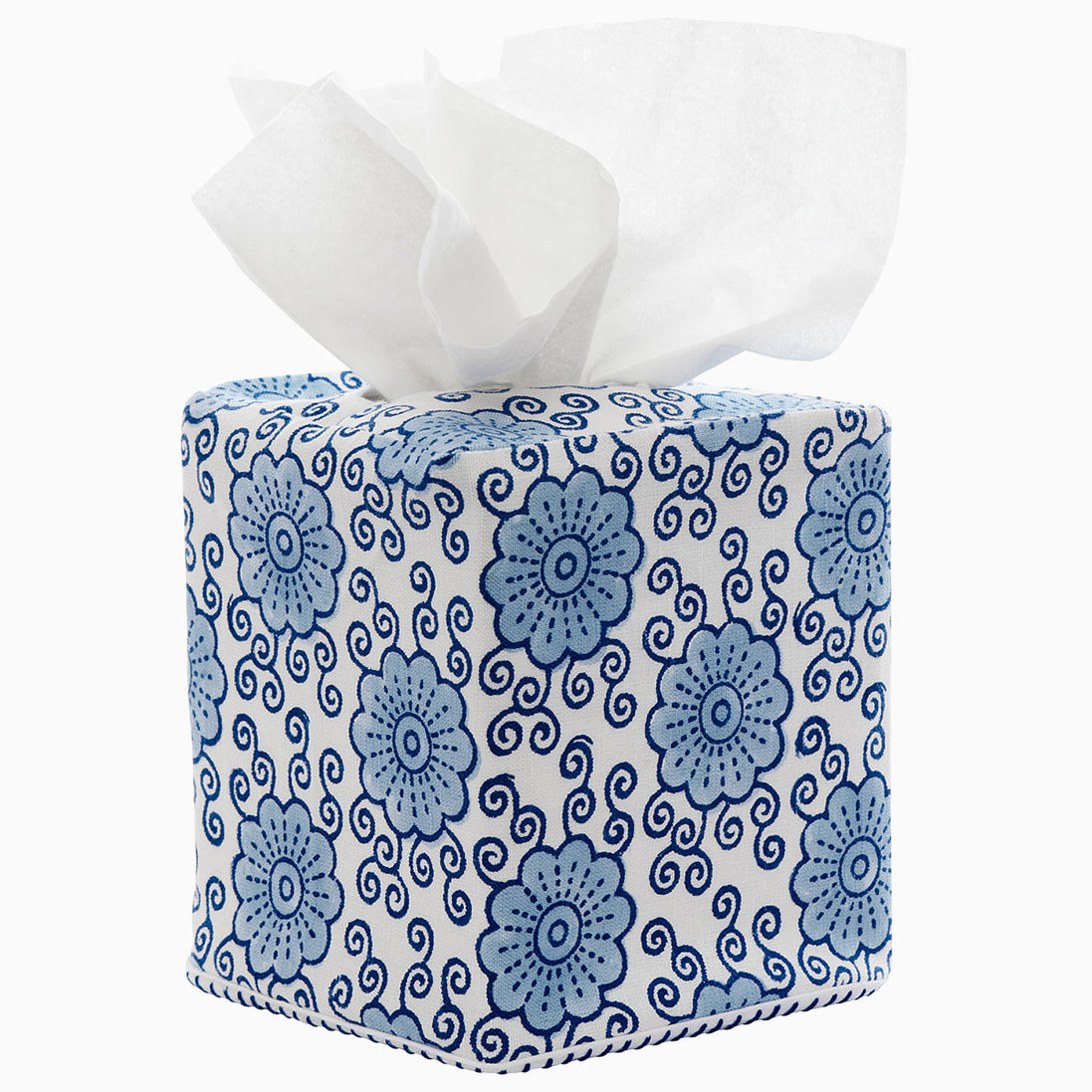 John Robshaw Damini Indigo Tissue Box Cover