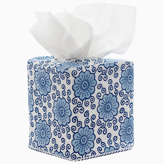 John Robshaw Damini Indigo Tissue Box Cover