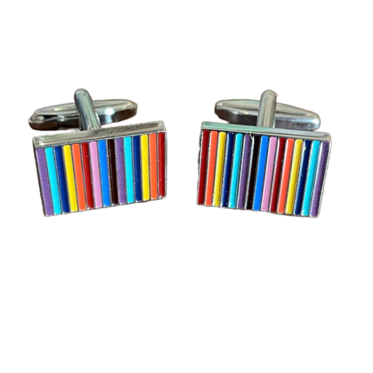 Rectangular Stripe Cufflinks