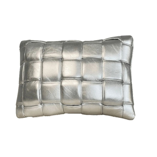 Koff Mini Silver Woven Leather Pillows