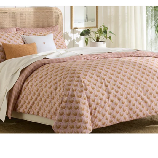 Edna Duvet and Shams in Pink and Orange