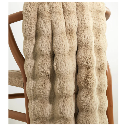 Sand Faux Fur Throw
