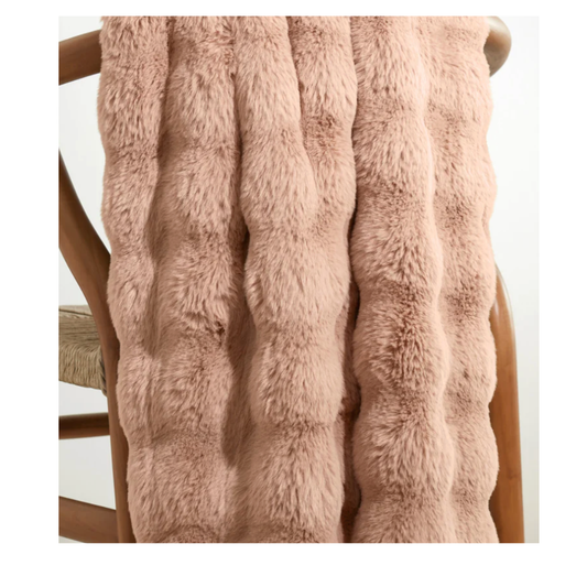 Rose Faux Fur Throw