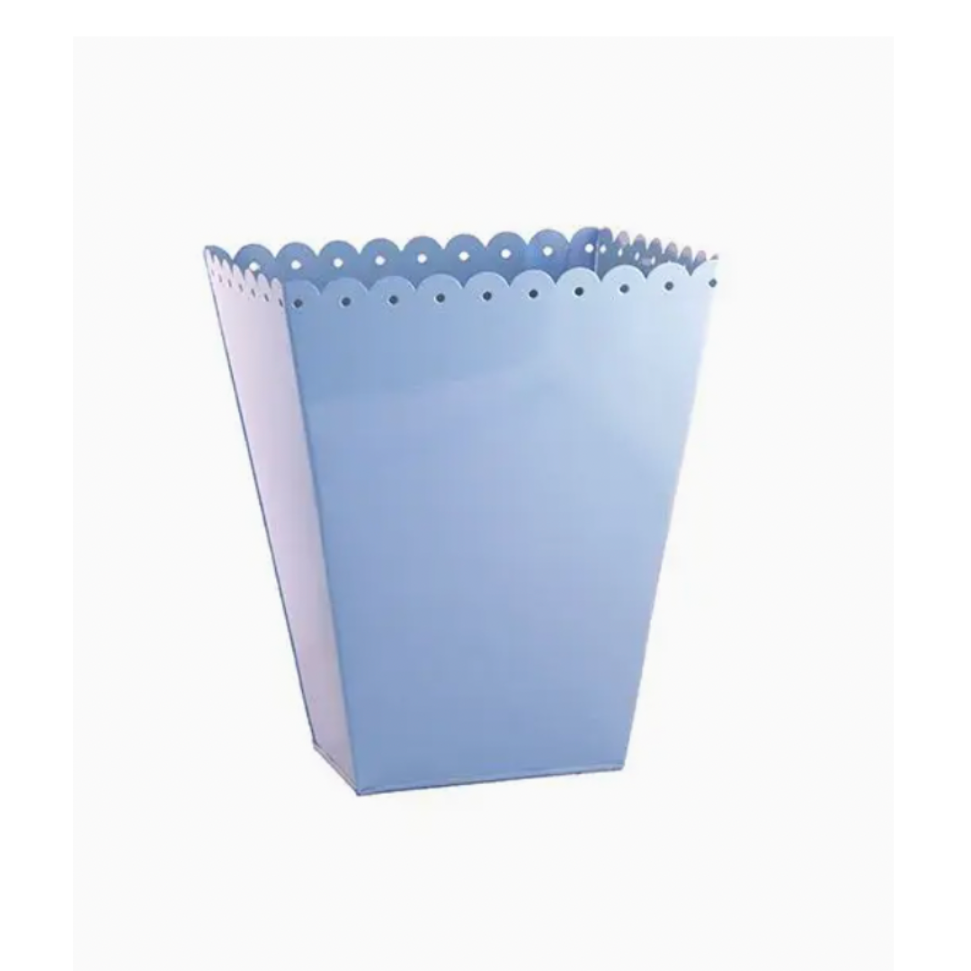 Blue Scalloped Metal Trashcan (Copy)