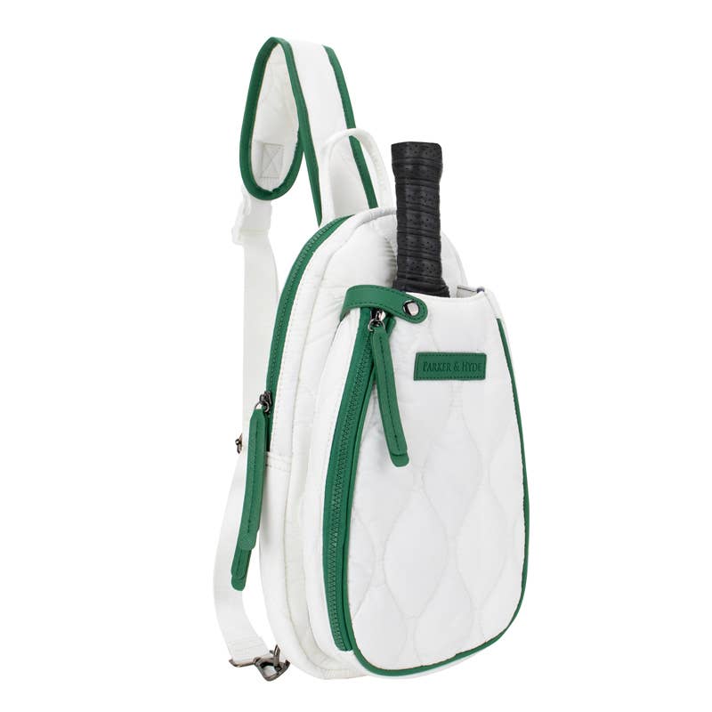 Pickleball Courtside Sling - White / Kelly Green