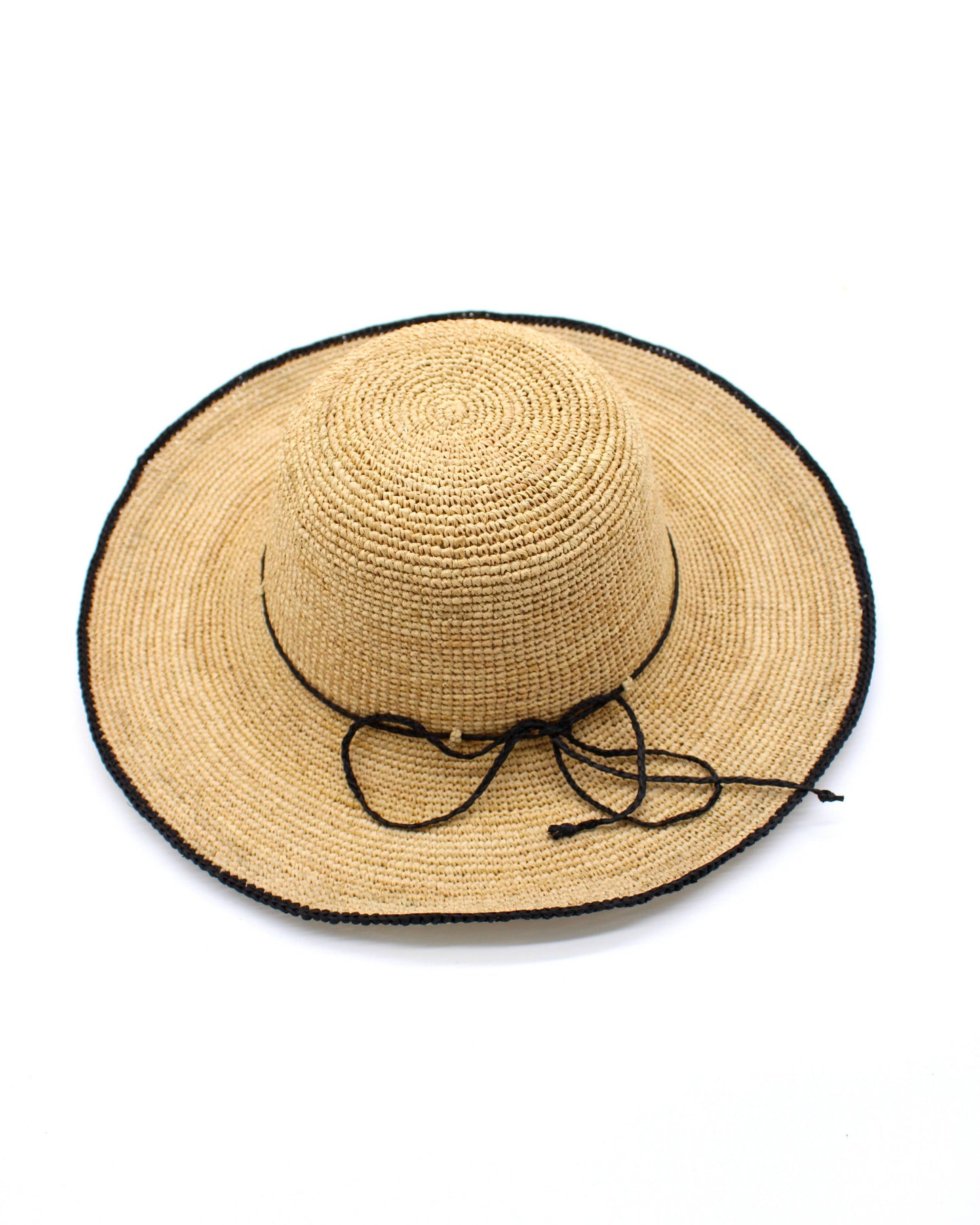 Rachel 4" Brim Crochet Straw Sun Hats with Colored Edge: Seafoam