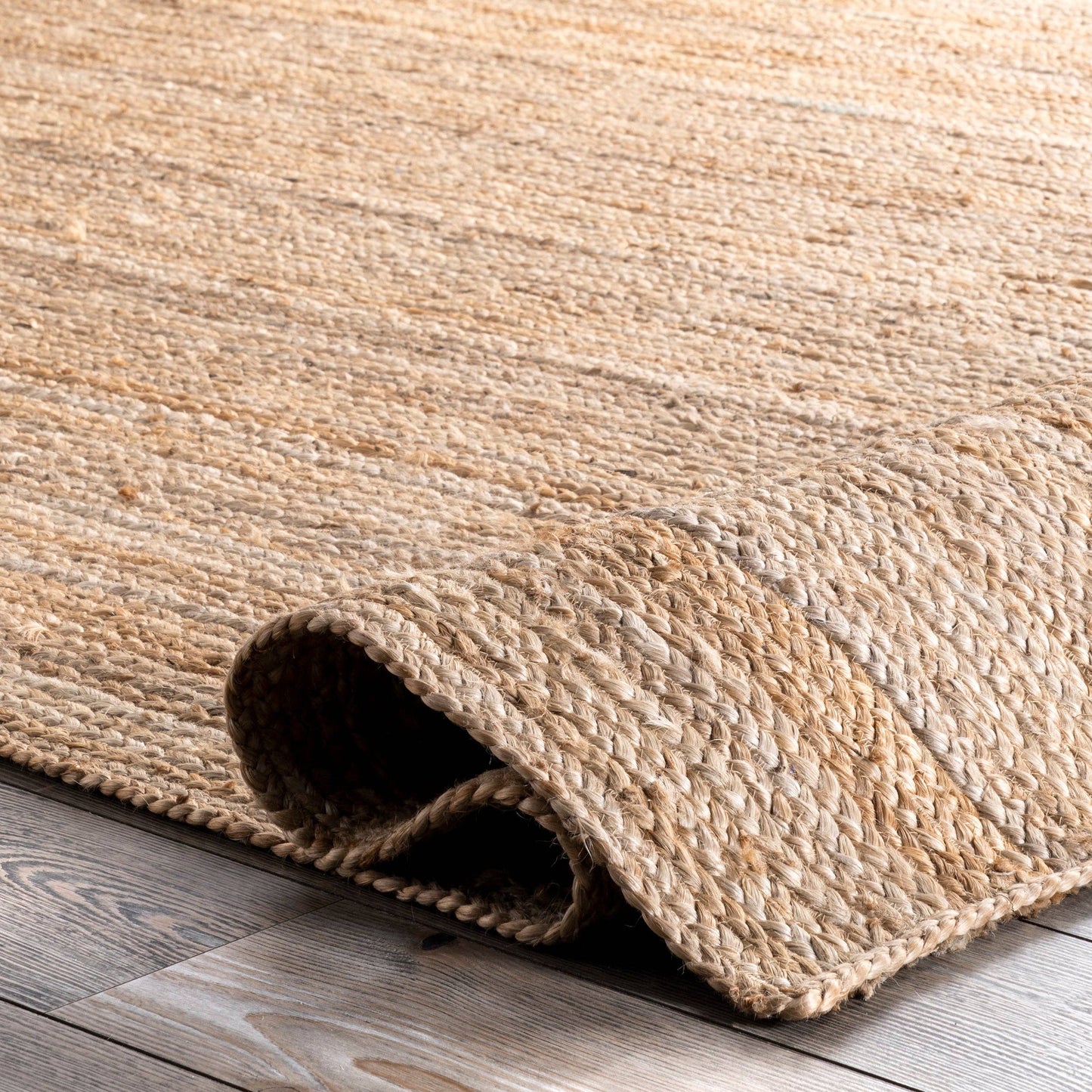 Rigo Hand Woven Farmhouse Jute Area Rug: Natural / Rectangle / 9' X 12'