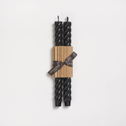10" Rope Taper Candles: Black