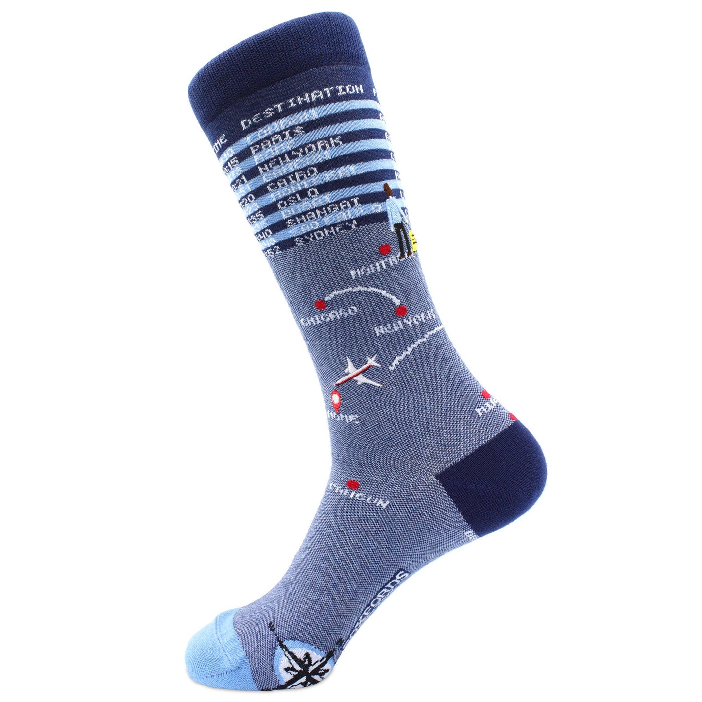 "Frequent Flyer" Travel Themed Fine Men's Socks