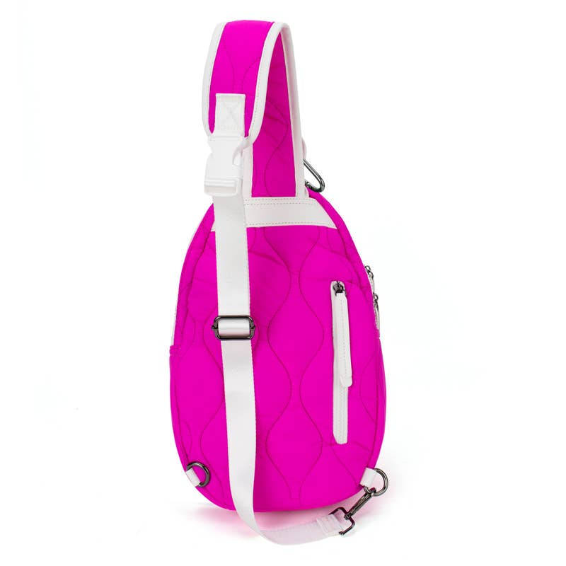Pickleball Courtside Sling - Vivid Pink / White