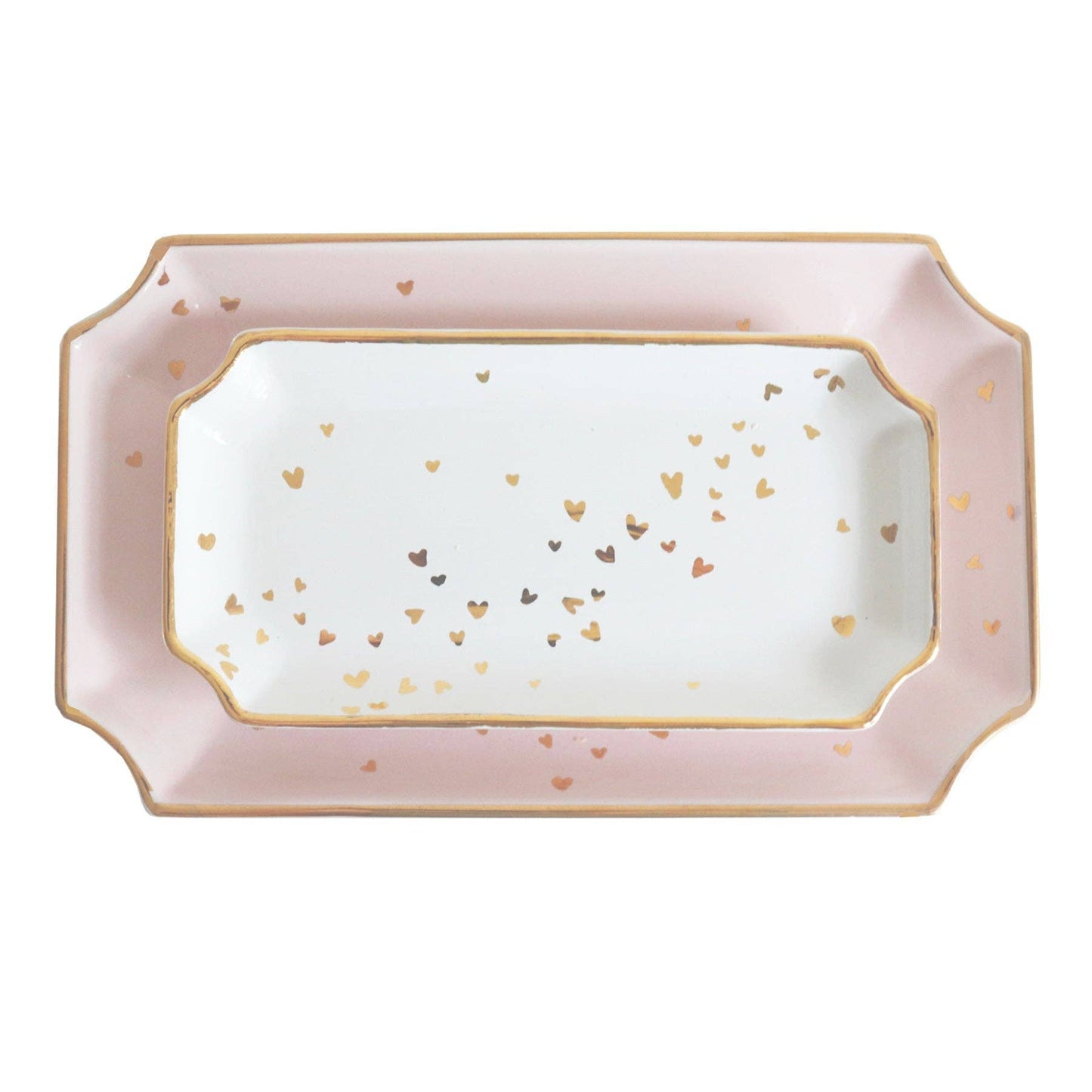 "Confetti Hearts" Tray: Pink / Small