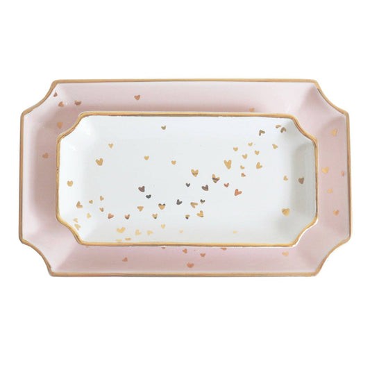 "Confetti Hearts" Tray: Pink / Small
