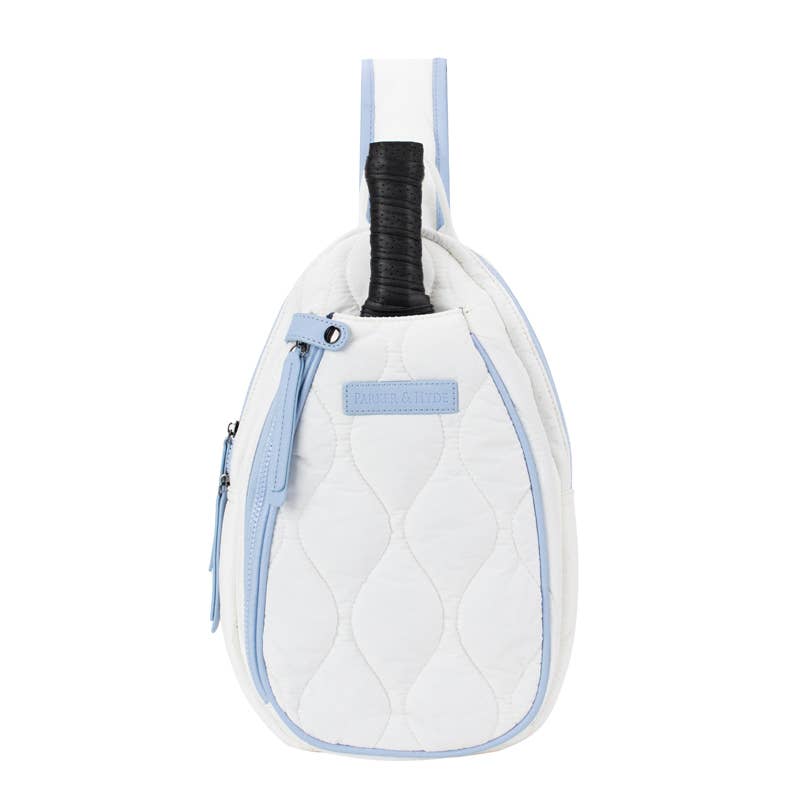 Pickleball Courtside Sling - White / Sky Blue