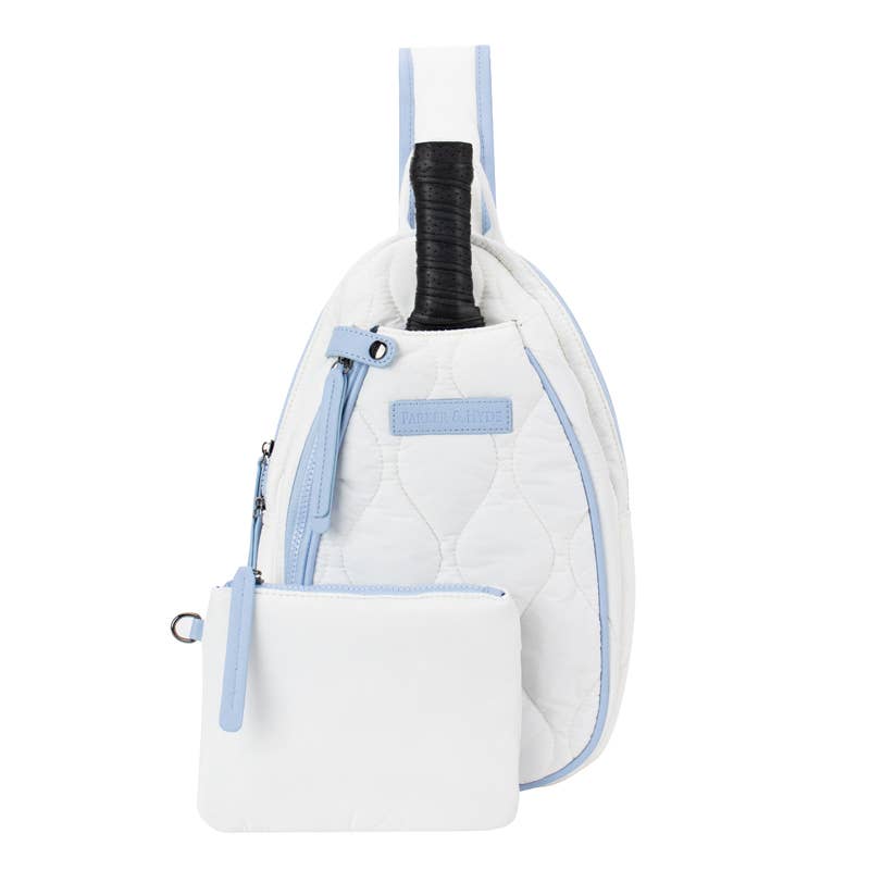 Pickleball Courtside Sling - White / Sky Blue