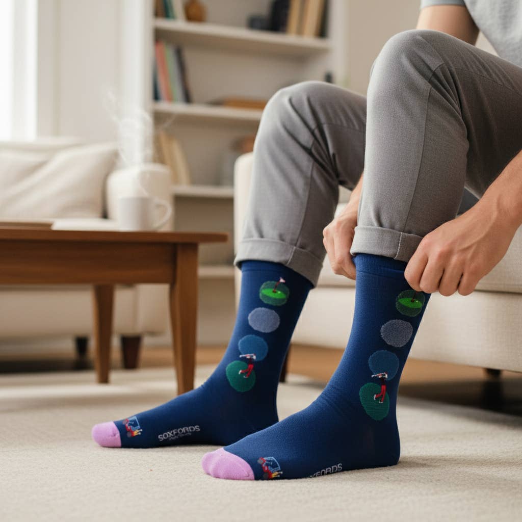 Men’s Golfing Themed Pima Cotton Socks - “Golf Clap”