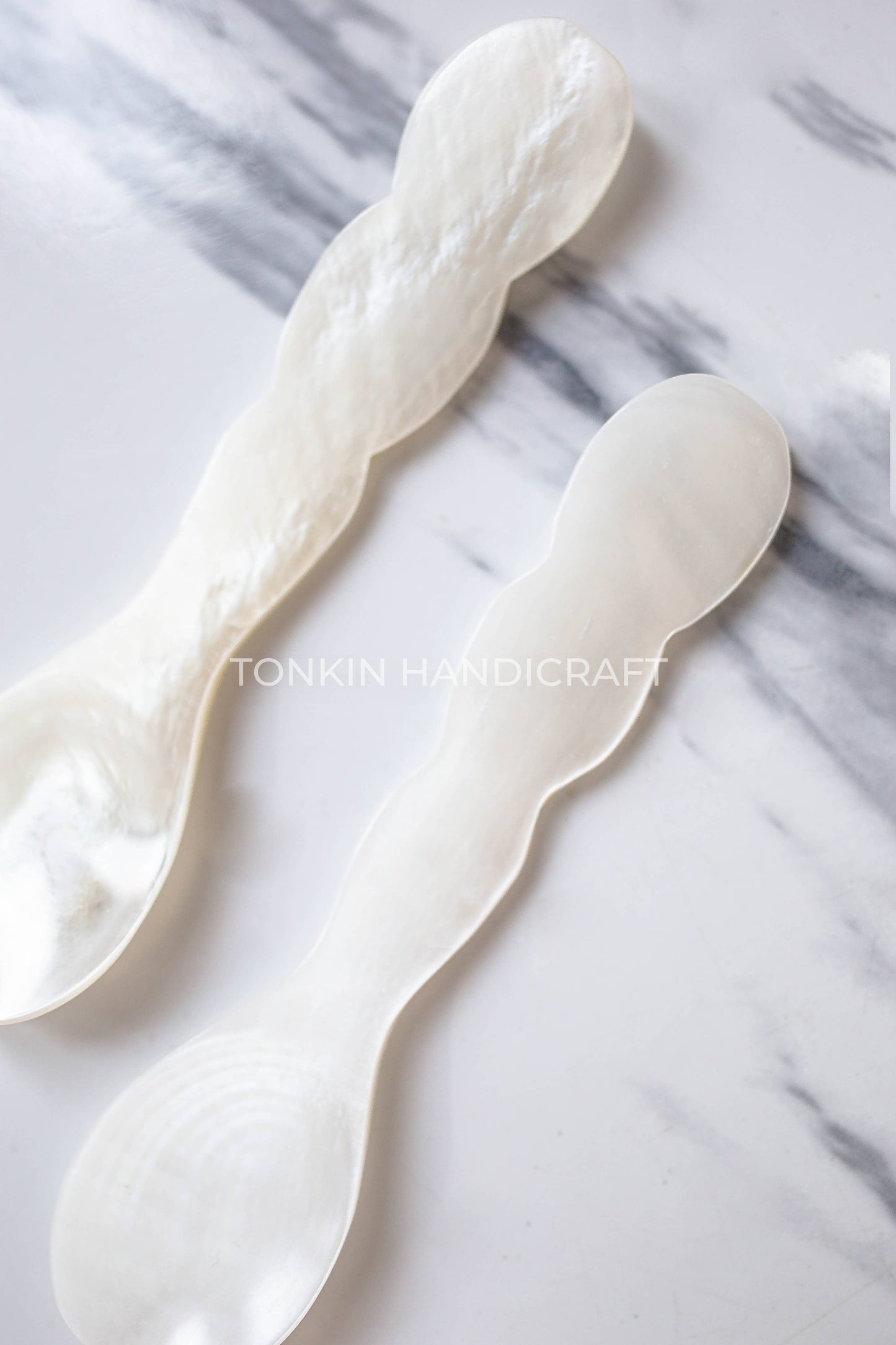 Wee Mother of Pearl Seashell Spoon White