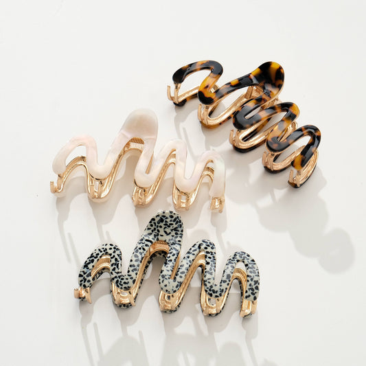 Willow Core Metal Squiggle Claw Clip - Large: Assorted