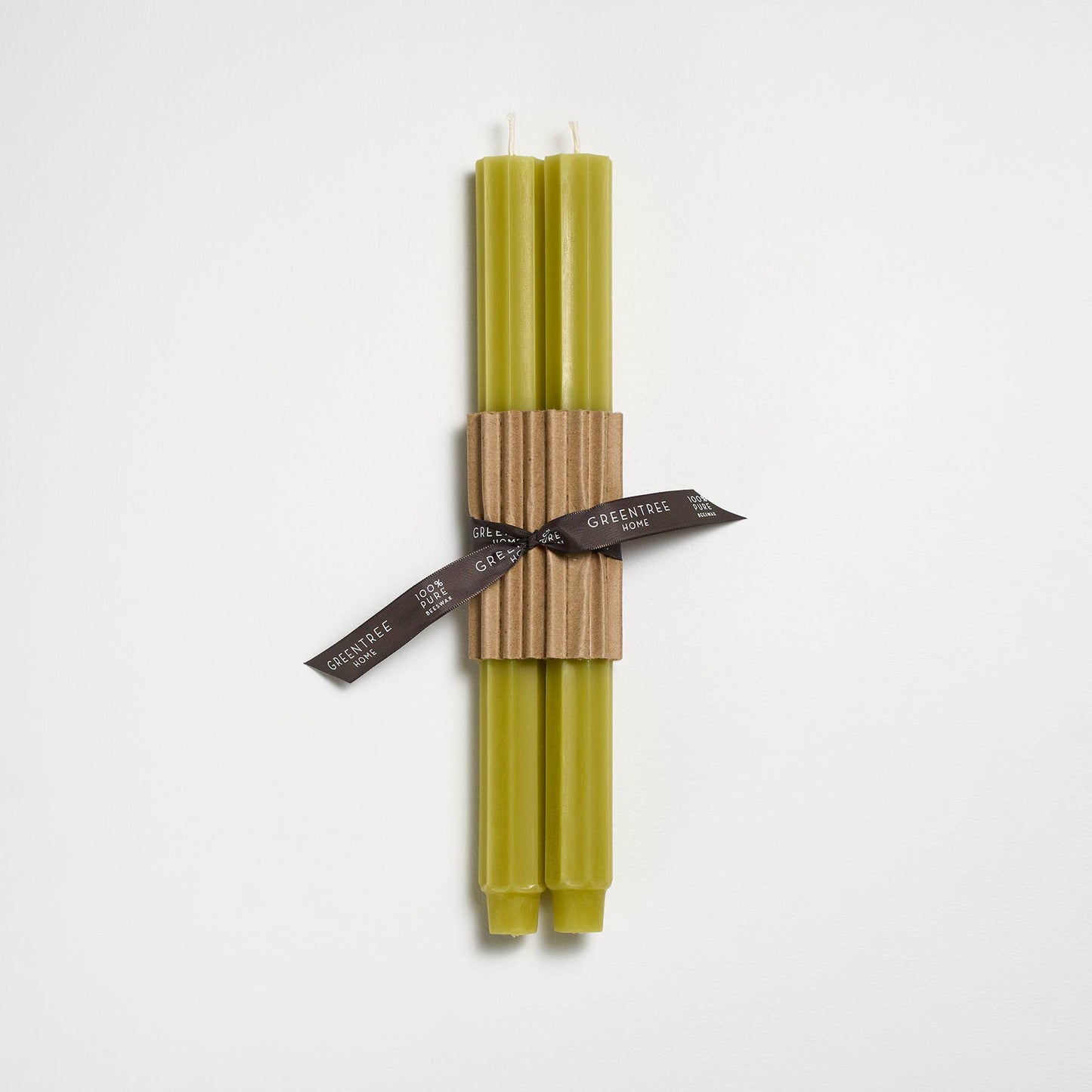 12" Fluted Church Tapers: Spring green