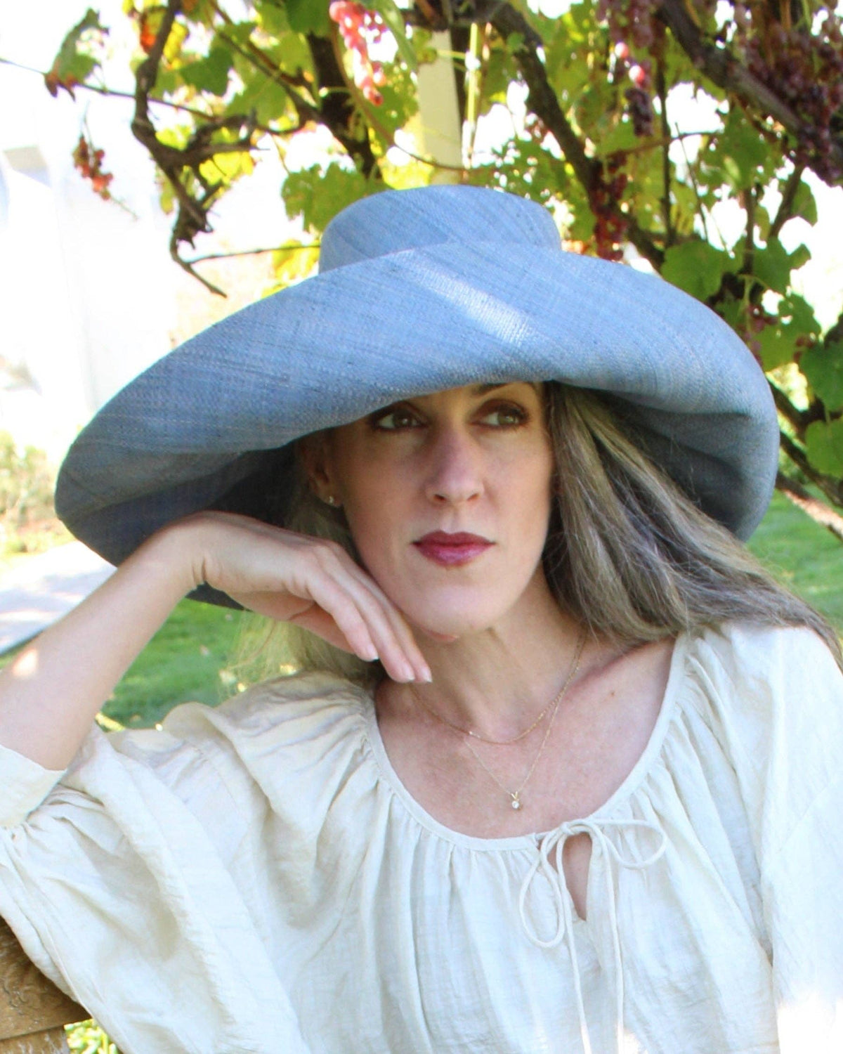 Monica 5" & 7" Wide Brim Solid Color Packable Raffia Straw Sun Hats: Espresso / 7 Inch
