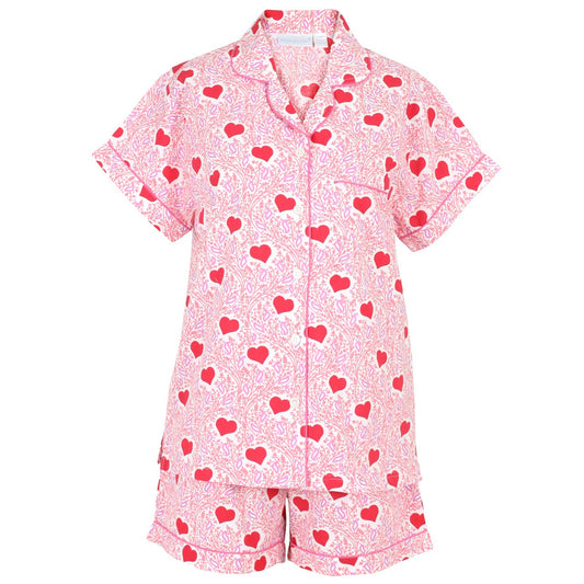 Lotta Love Short Sleeve Shorty Pajamas: L